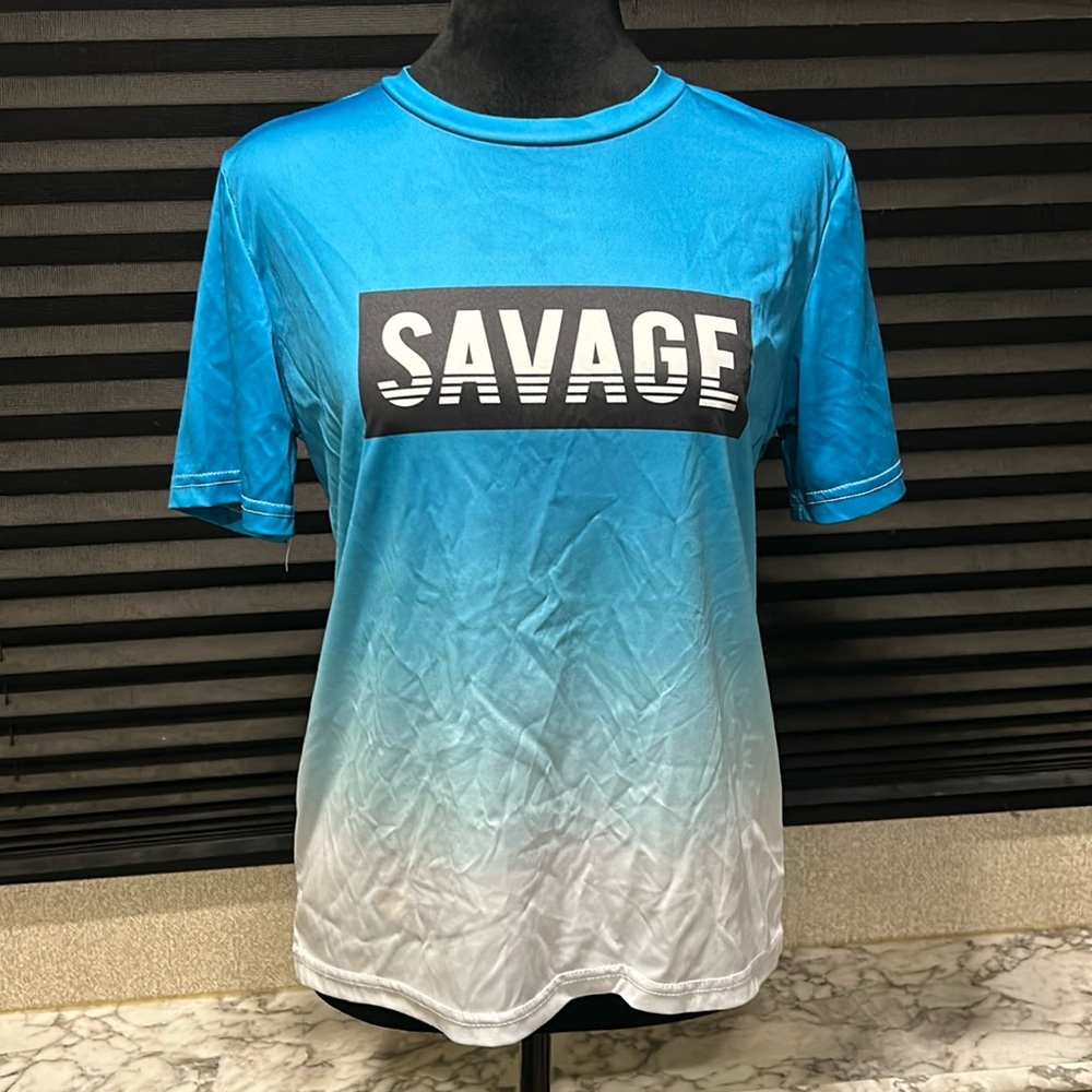 Seven Oaks Boys Short Sleeve Graphic Performance Shirt Size Large‎ 14/16